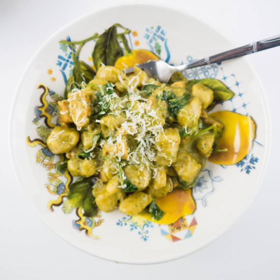 Pesto Alfredo Gnocchi with Kale