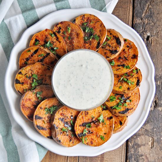 Grilled Sweet Potatoes with Aioli