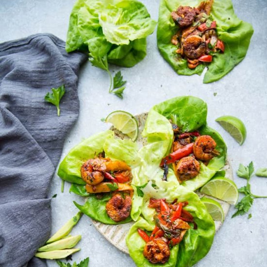 Shrimp Fajita Lettuce Wraps