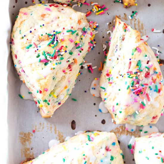 birthday cake scones