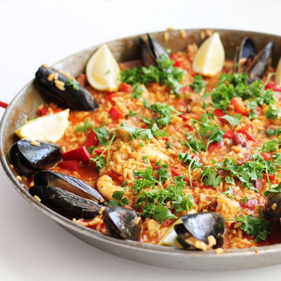 Seafood, Chicken and Chorizo Paella