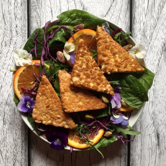 Spring Salad with Orange Tempeh