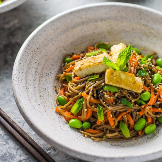 Carrot Ginger Soba Noodle Bowl