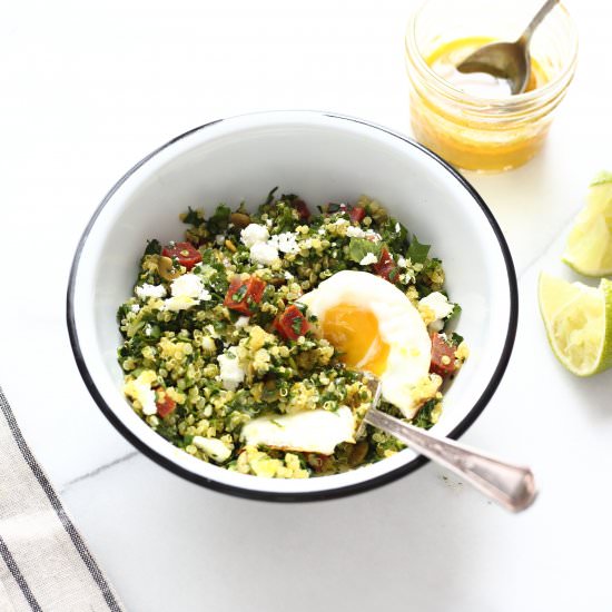 Kale Tabbouleh with Chorizo & Feta