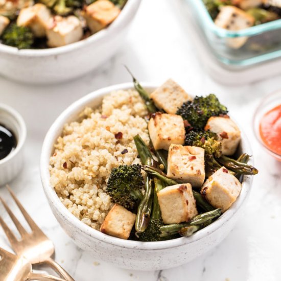 Meal Prep Sesame Tofu Quinoa Bowls