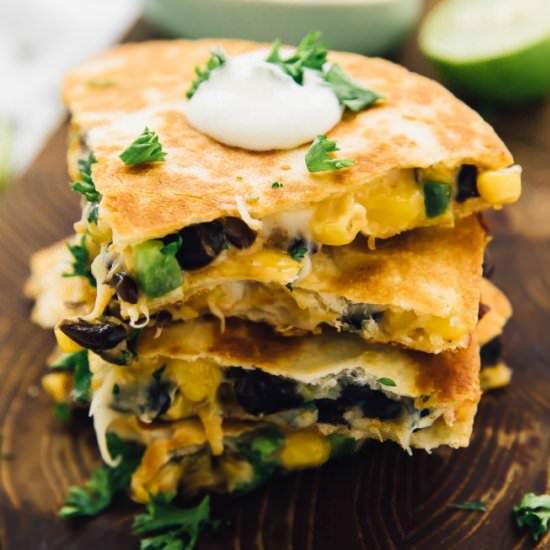 Black Bean and Corn Quesadillas