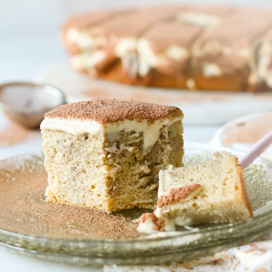 Low-Carb Tiramisu Poke Cake