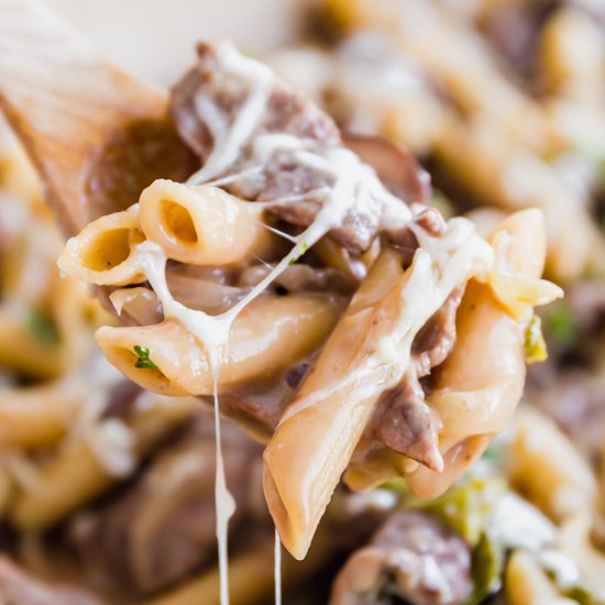 One Pot Philly Steak Pasta