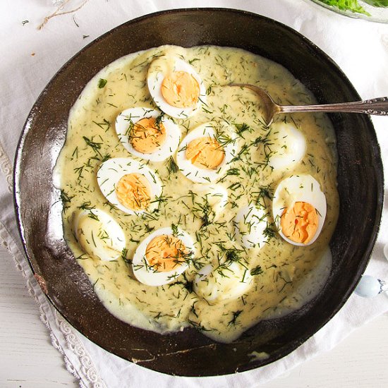 Hard Boiled Eggs in Mustard Sauce