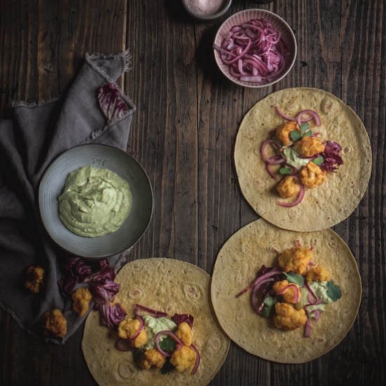 Crispy cauliflower tacos