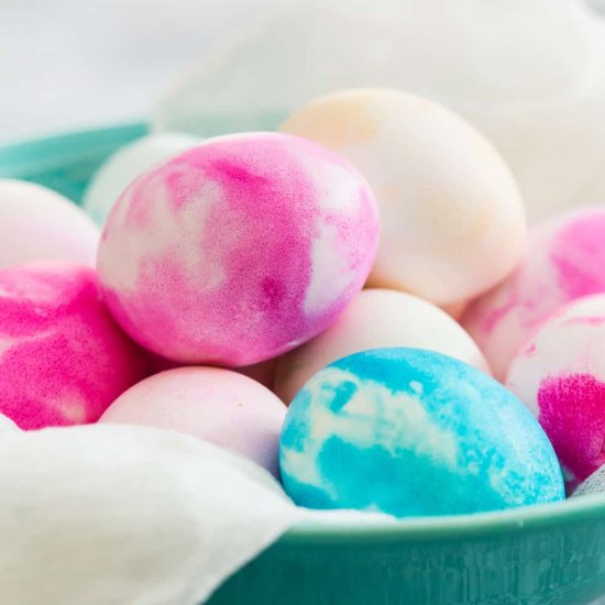 WHIPPED CREAM DYED EGGS