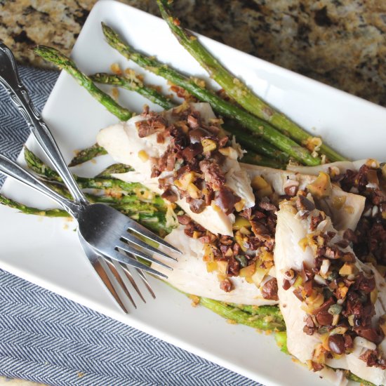 Baked Walleye with Olive Tapenade