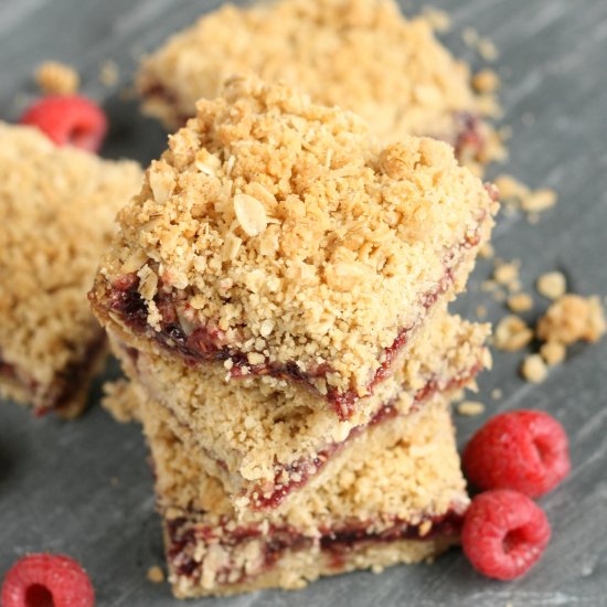 Raspberry Oatmeal Crumble Bars