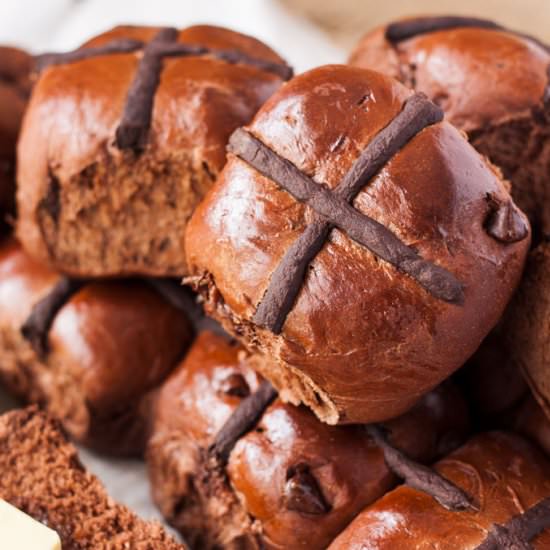 Chocolate Hot Cross Buns