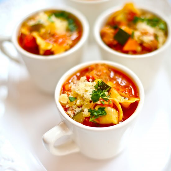 Chicken Sausage Tortellini Soup