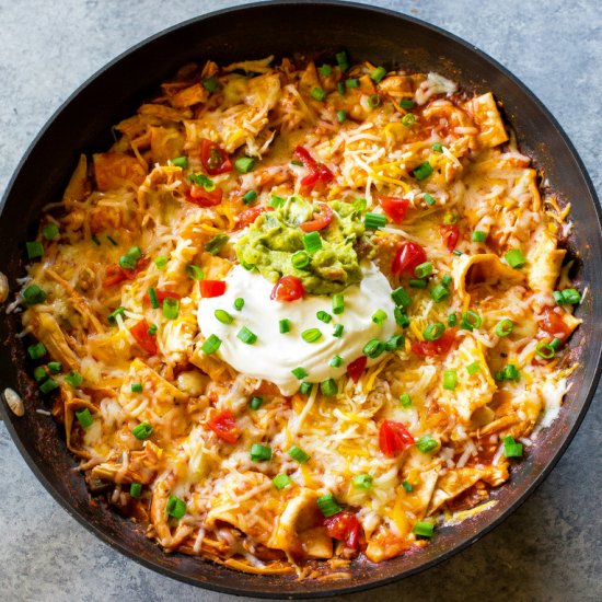 One Pan Chicken Enchilada Skillet