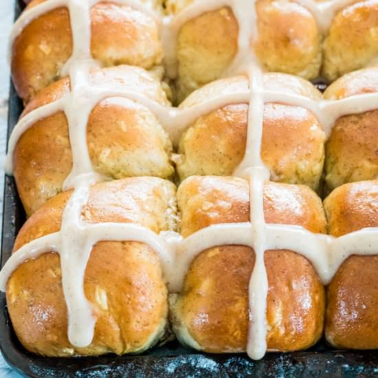 No Knead Hot Cross Buns