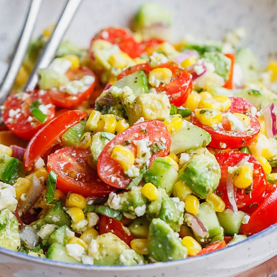 Avocado Feta Corn Salad