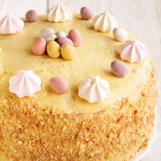 cake with egg cream and egg liqueur