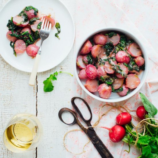 Cooked Radishes in Miso Butter