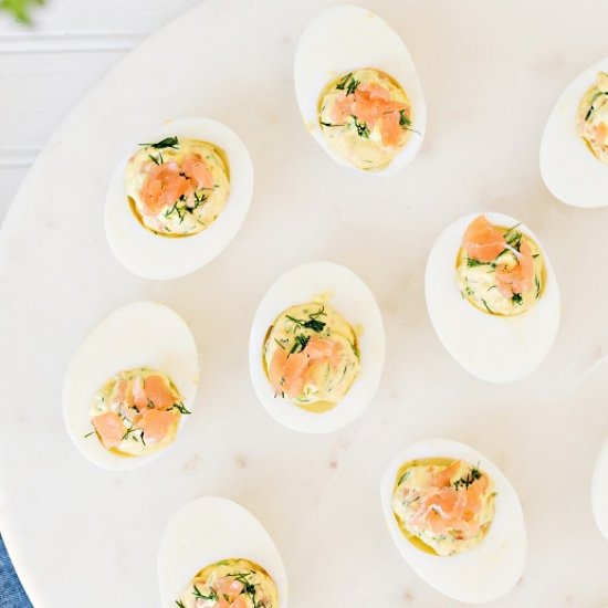 Smoked Salmon Deviled Eggs