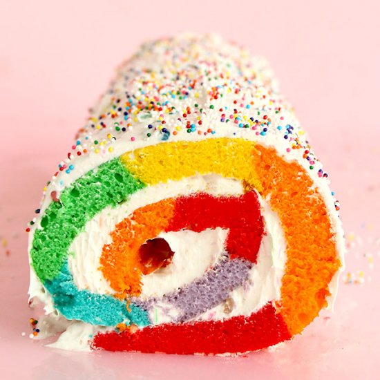 Rainbow Swiss Roll Cake