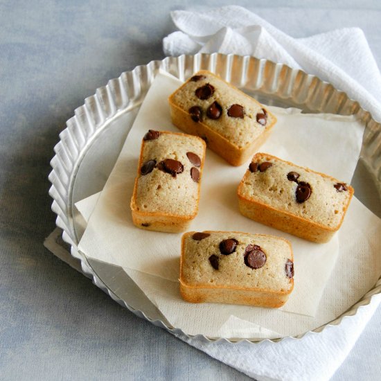 Rye chocolate chip financiers