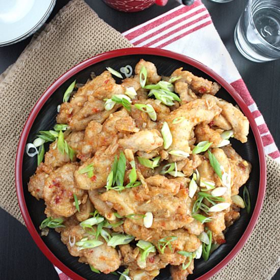 spicy tamarind glazed fried chicken