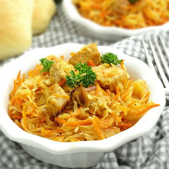 Oven Roasted Cabbage w/ pork