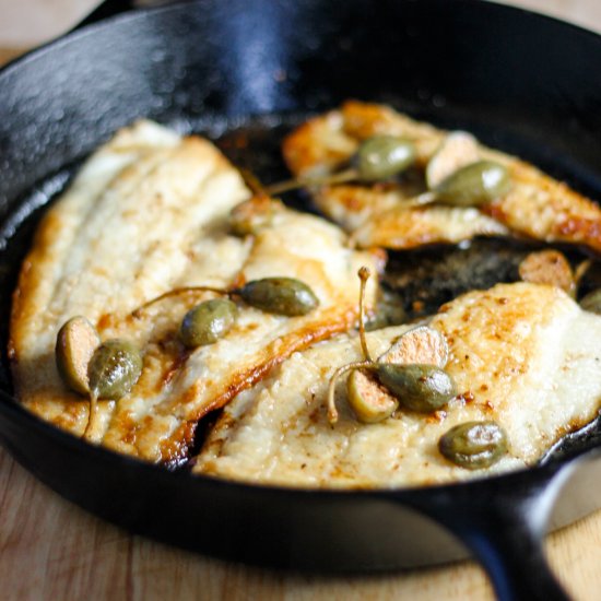 Lemon Sole with Caper Berries