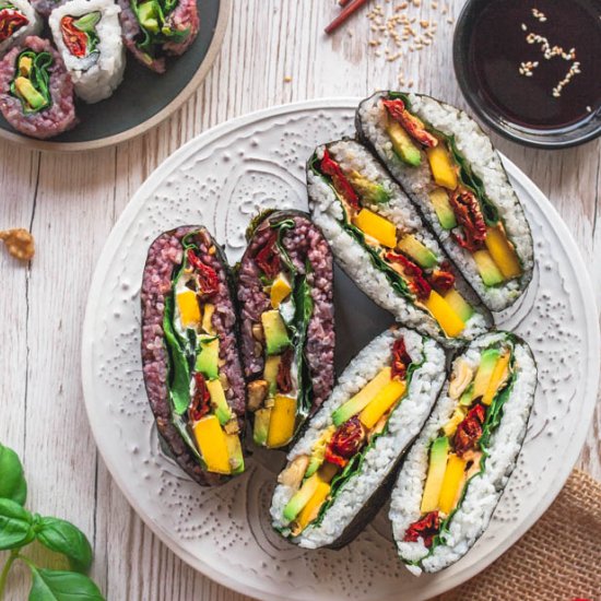 Vegetarian Onigirazu Sushi Sandwich