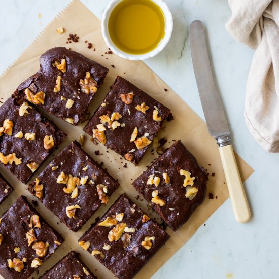 GF Olive Oil Chocolate Brownies