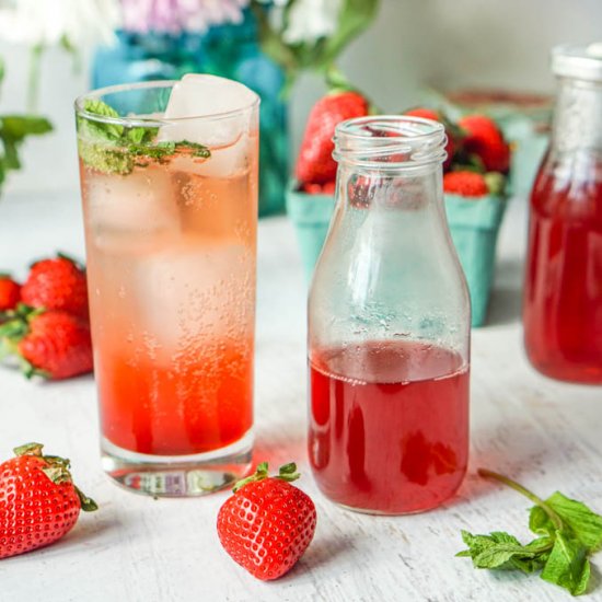 Strawberry Mint Shrub Drink