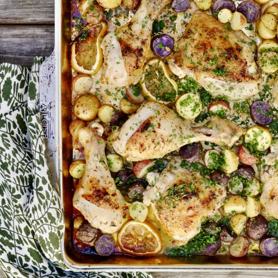 Sheet Pan Lemon-Garlic Chicken