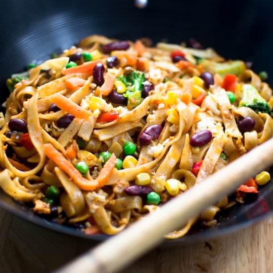 Vegetable Tagliatelle Stir Fry