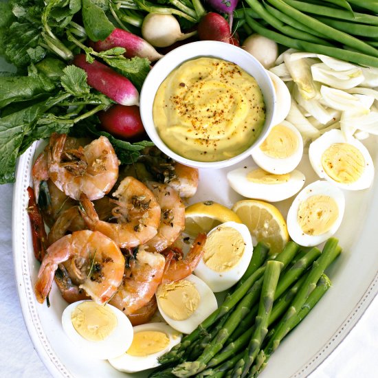 Le Grand Aïoli Shrimp Platter