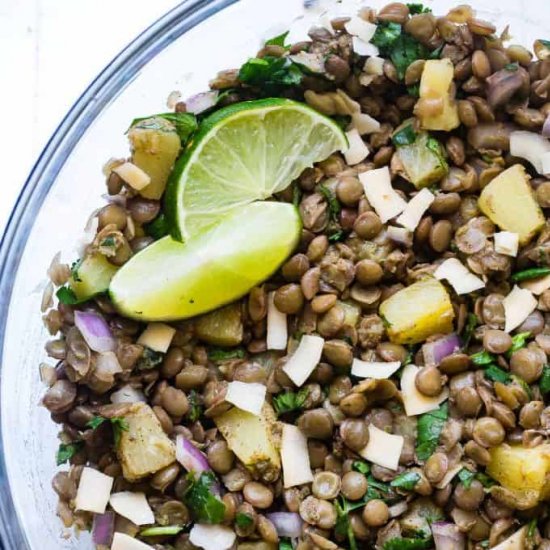 Cold Caribbean Lentil Salad