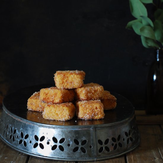 Milk rice pudding fritters