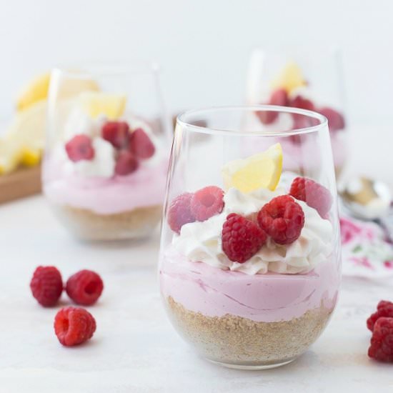 Pink Lemonade No-Bake Cheesecakes