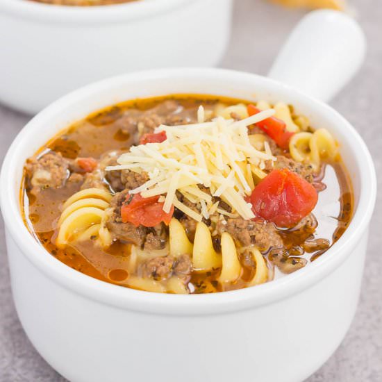 One Pot Lasagna Soup