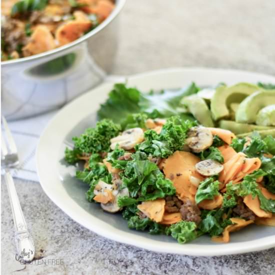 Ground Beef Skillet & Sweet Potato