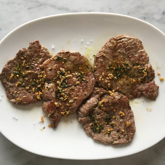 Beef Paillards with Rosemary