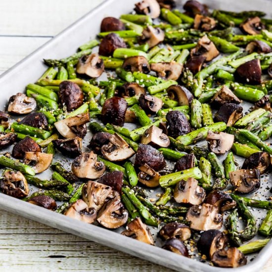 Roasted Asparagus and Mushrooms