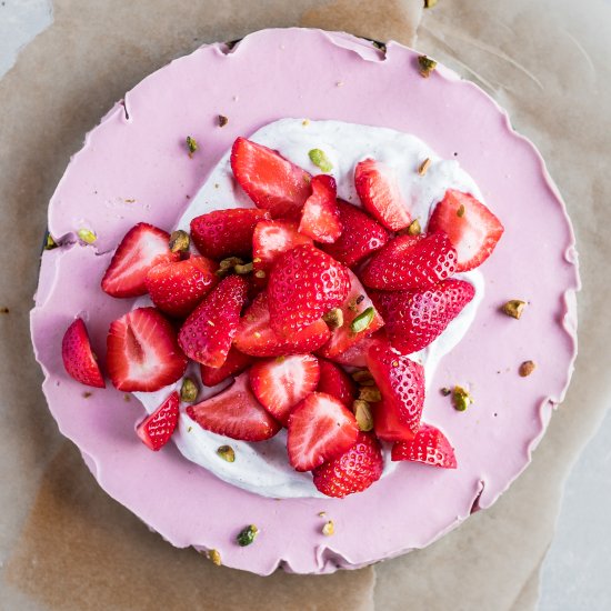 Strawberry Pistachio Cheesecake