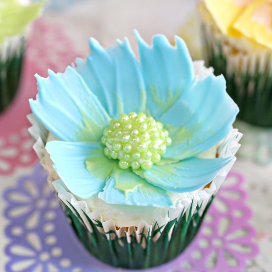 Easy Chocolate Flower Cupcakes