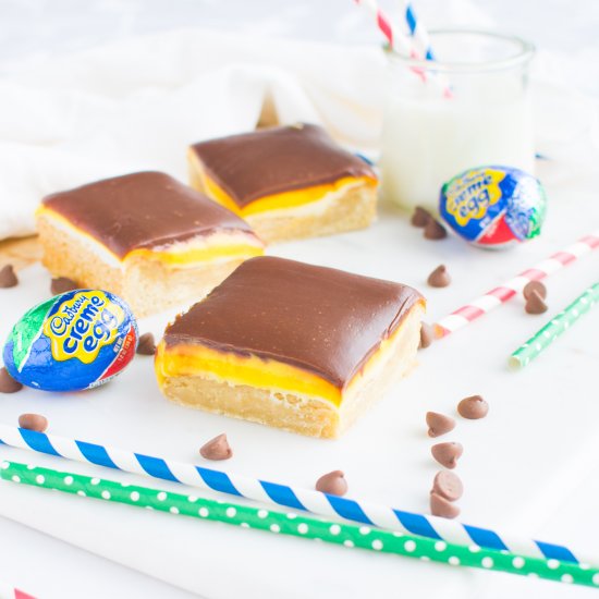 Cadbury Creme Egg Cookie Bars