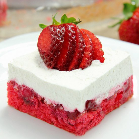 Strawberry Cheesecake Poke Cake