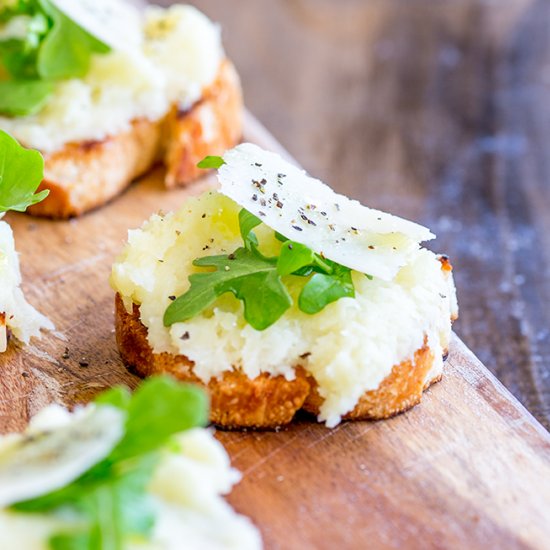 Parsnip and Parmesan Bruschetta