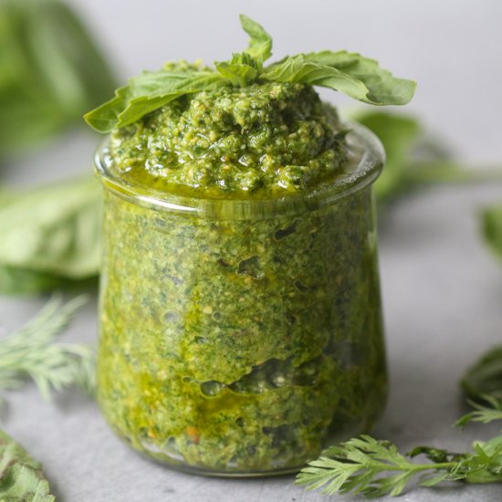 Carrot Top Pesto