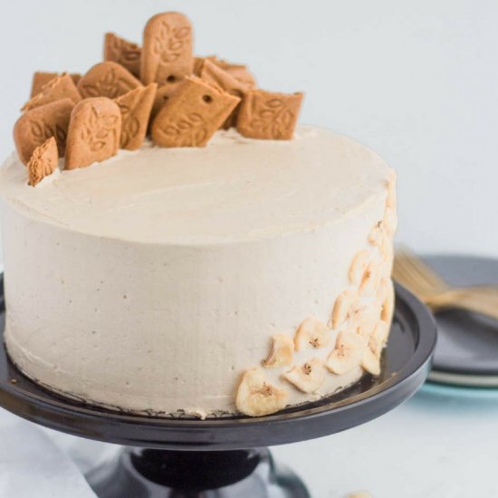 Banana Sponge Cake with Cookie Butter